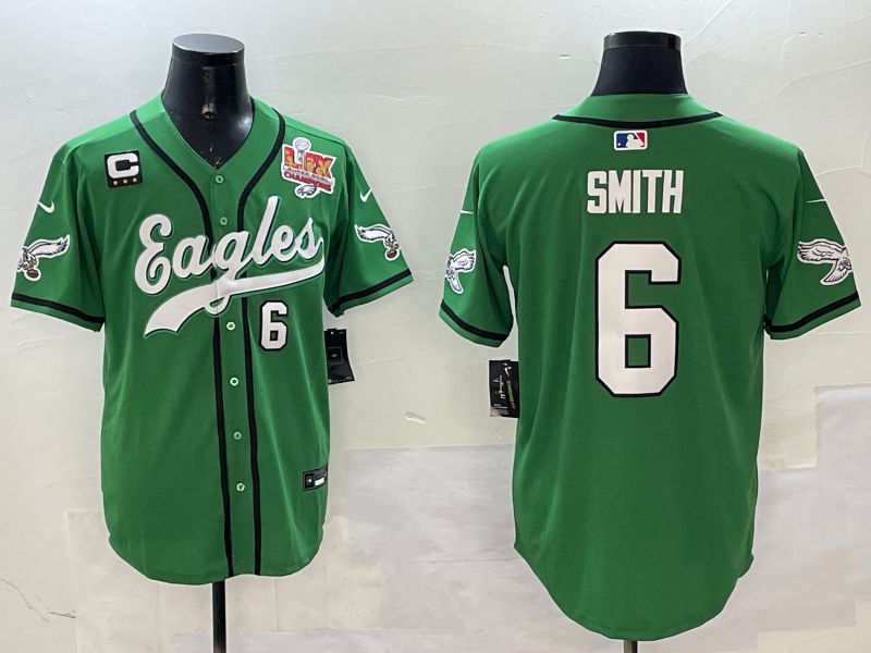 Men Philadelphia Eagles #6 Smith Green three generations Jointly Name 2025 Nike Limited NFL Jersey style 2